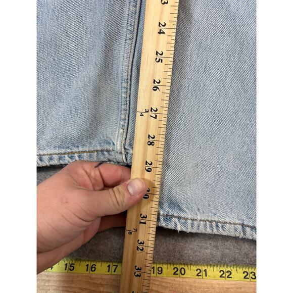 Levis Jeans Mens Size 34 Blue Denim Button Fly Straight Leg Grunge Streetwear - Picture 4 of 10